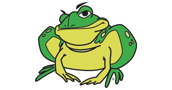 A cartoon Toad with a confident expression is sitting with its front legs crossed. The 'logo' of the query tool